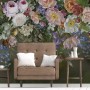 Vintage Colorful Vine Flowers Wallpaper Mural