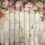 Vintage Floral with Wood Wall Wallpaper Mural