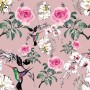 Vintage Pink Floral with Little Birds Wallpaper Mural