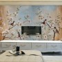 Nostalgic Watercolor Cherry Blossoms Wallpaper Mural