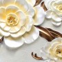 3D Embossed Look Yellow Floral Wallpaper Mural