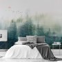 Misty Forest and Sunrise Wallpaper Mural