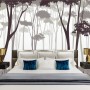 Monochrome Brown Forest and Tree Silhouette Wallpaper Mural