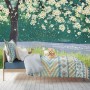 Watercolor Forest with Peach Blossom Wallpaper Mural