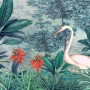Watercolor Painting Forest and Storks Wallpaper Mural