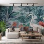 Watercolor Painting Forest and Storks Wallpaper Mural