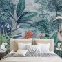 Watercolor Painting Forest and Storks Wallpaper Mural