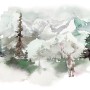 Winter Forest and Horned Deer Wallpaper Mural