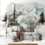 Winter Forest and Horned Deer Wallpaper Mural