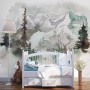 Winter Forest and Horned Deer Wallpaper Mural