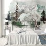 Winter Forest and Horned Deer Wallpaper Mural