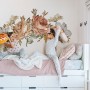 Nursery Soft Vintage Peony Floral Wall Decal Sticker