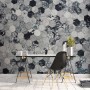Dark Geo Hexagon Pattern Wallpaper Mural