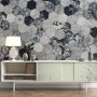 Dark Geo Hexagon Pattern Wallpaper Mural