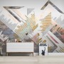 Watercolor Geometric City Wallpaper Mural
