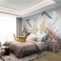 Watercolor Geometric City Wallpaper Mural