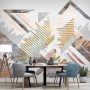 Watercolor Geometric City Wallpaper Mural