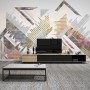 Watercolor Geometric City Wallpaper Mural