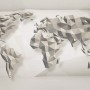 3D Look Geometric World Map Wallpaper Mural