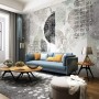 Geometric Pattern with Floral Wallpaper Mural
