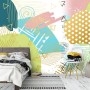 Geometric Colorful Brush Wallpaper Mural