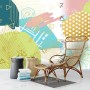 Geometric Colorful Brush Wallpaper Mural