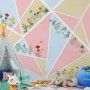 Flowery with Geometric Shapes Wallpaper Mural
