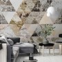 Geometric Trigon with Forest Pattern Wallpaper Mural