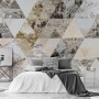 Geometric Trigon with Forest Pattern Wallpaper Mural