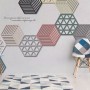 Geometric Hexagonal Shapes Wallpaper Mural