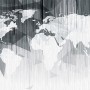Monochrome Polygonal World Map with Abstract Lines Wallpaper Mural