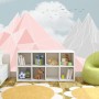 Pink Gray Polygonal Mountain Wallpaper Mural