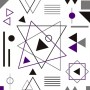 Purple Black Geometric Shapes Wallpaper Mural