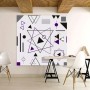 Purple Black Geometric Shapes Wallpaper Mural