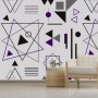 Purple Black Geometric Shapes Wallpaper Mural