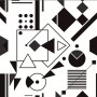 Black White Geometric Shapes Wallpaper Mural
