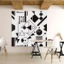 Black White Geometric Shapes Wallpaper Mural