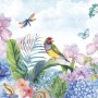 Hydrangea and Peony with Parrot Wallpaper Mural