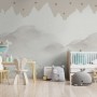 Kids Mountain with Clouds Wallpaper Mural