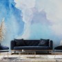 Watercolor Blue Brush Wallpaper Mural