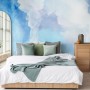 Watercolor Blue Brush Wallpaper Mural