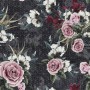 Colorful Floral with Dark Geometric Pattern Wallpaper Mural