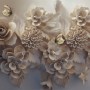 3D Look Faux Embossed Floral Wallpaper Mural