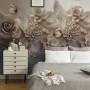 3D Look Faux Embossed Floral Wallpaper Mural