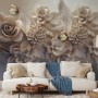 3D Look Faux Embossed Floral Wallpaper Mural