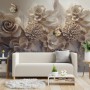 3D Look Faux Embossed Floral Wallpaper Mural