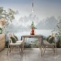 Vintage Forest with Lakescape Wallpaper Mural
