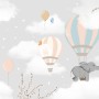 Kids Hot Air Balloons with Elephant Wallpaper Mural