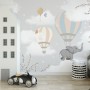Kids Hot Air Balloons with Elephant Wallpaper Mural