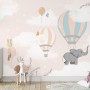 Kids Hot Air Balloons with Elephant Wallpaper Mural